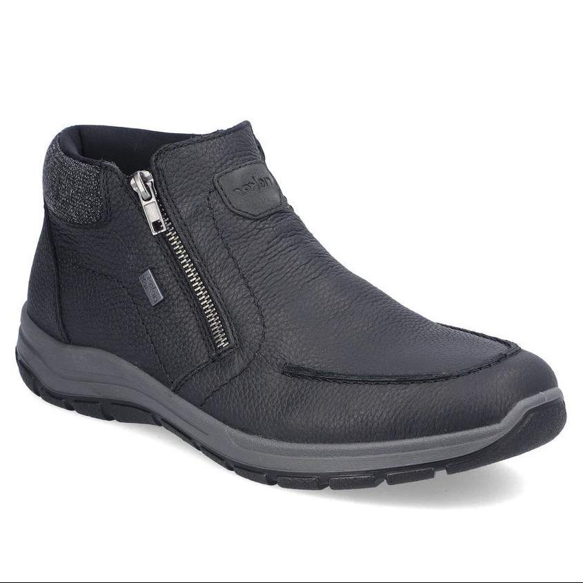 Rieker 03660 Men's Zip Up Ankle Boot in Black