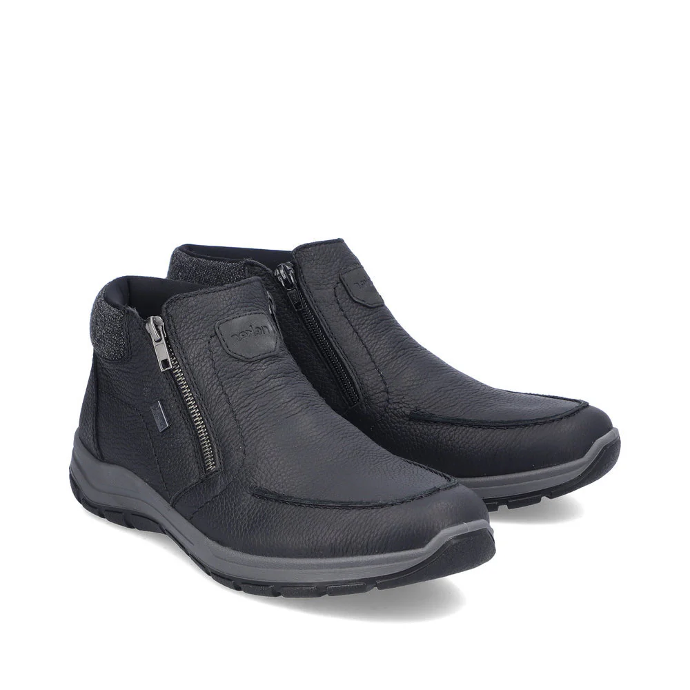 Rieker 03660 Men's Zip Up Ankle Boot in Black - Image 5