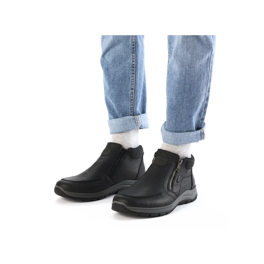Rieker 03660 Men's Zip Up Ankle Boot in Black - Image 8