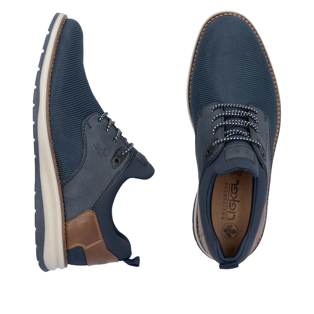 Rieker 14750 Men's Lace Up Shoe in Navy - Image 6