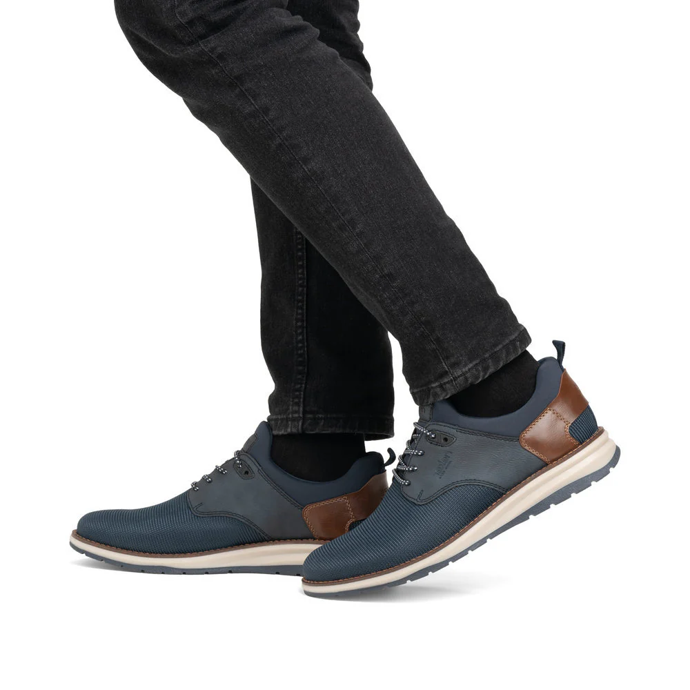 Rieker 14750 Men's Lace Up Shoe in Navy - Image 8