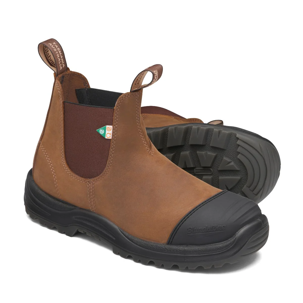 Blundstones 169 Work & Safety Boot Rubber Toe Cap Unisex in Saddle Brown - Image 3