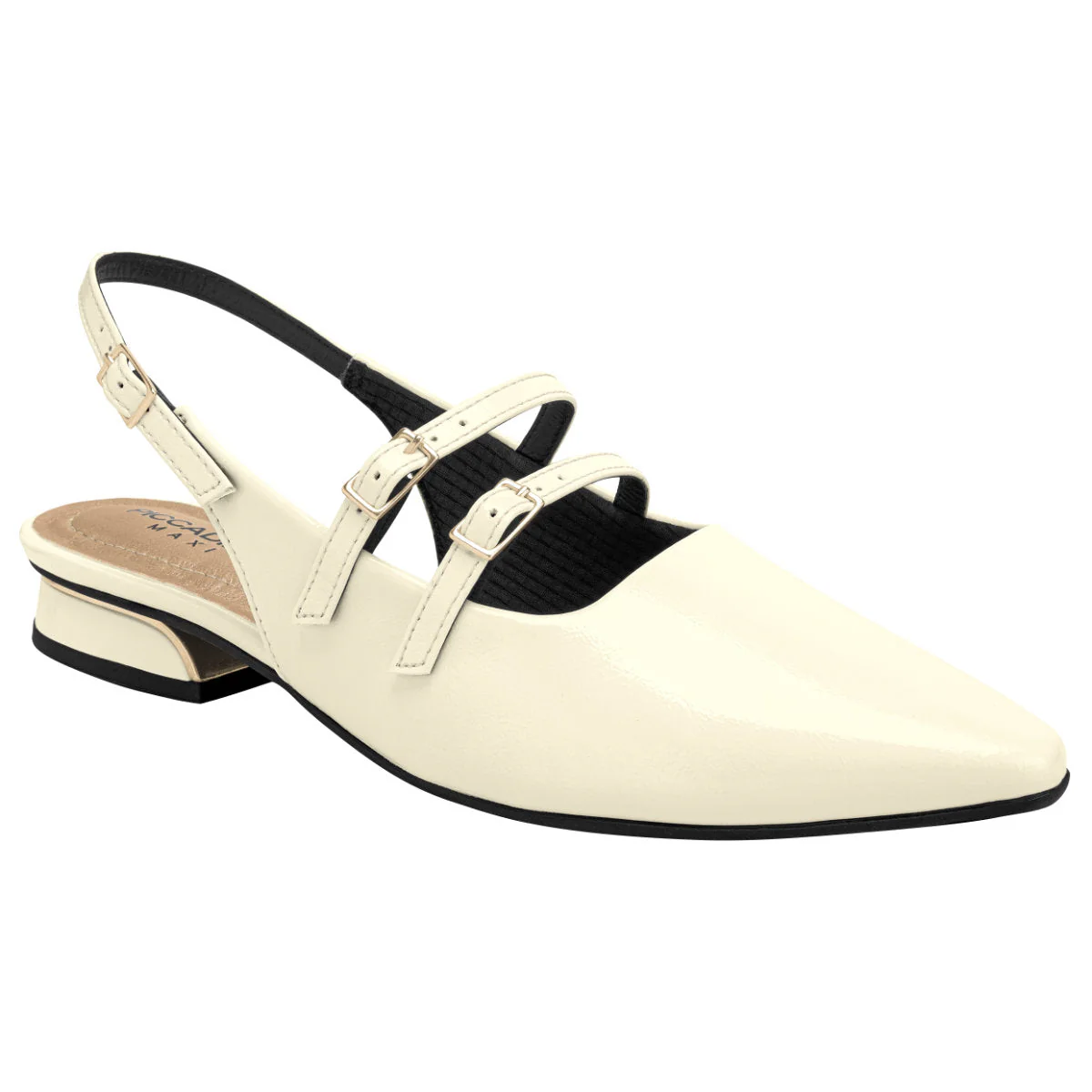 Womens 279033 Slingback Flats off white patent