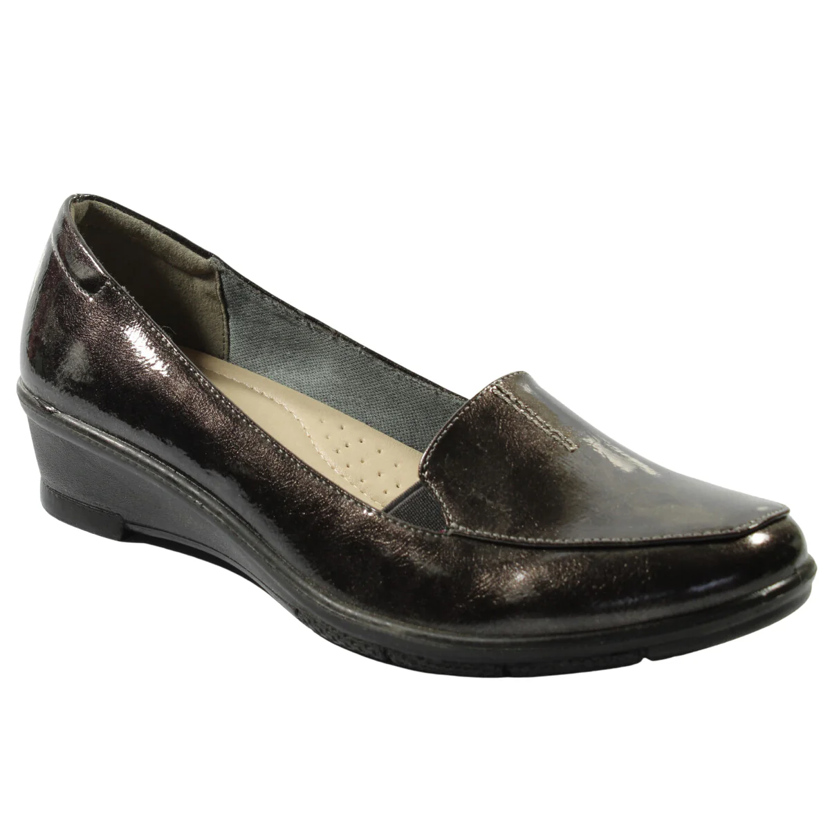 Womens Dress Slip On Wedge Loafer #3160