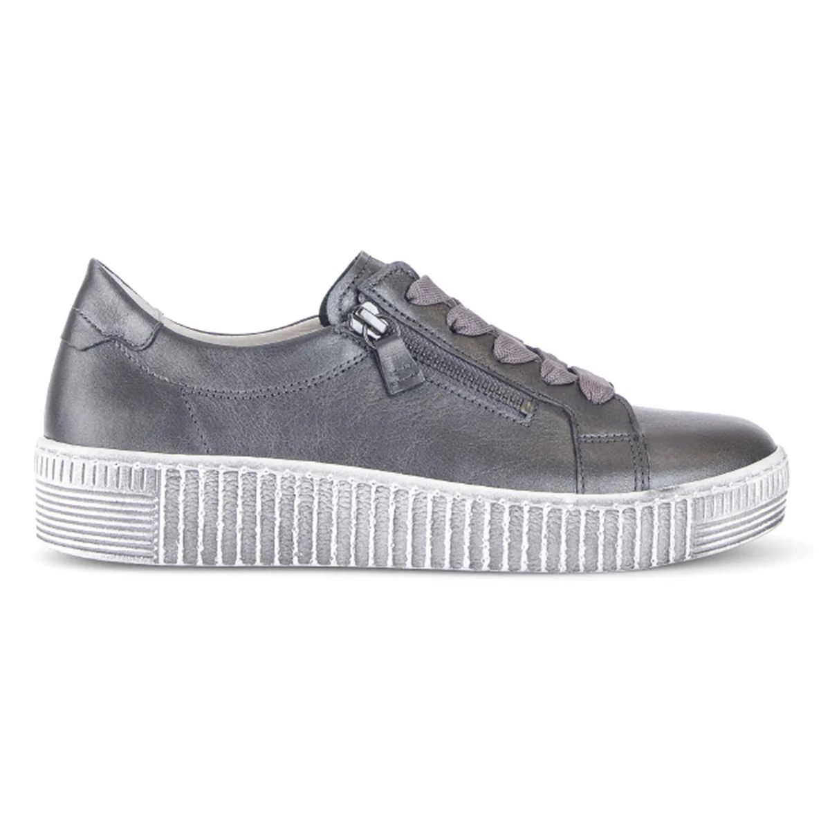 Gabor 334.69 Zip/Lace Sneaker – Silver