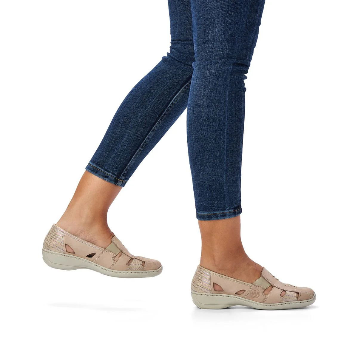 Rieker 41385 Women's Casual Slip On in Beige - Image 9