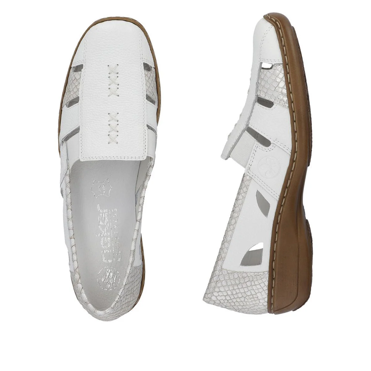 Rieker 41385 Women's Casual Slip On in White - Image 9