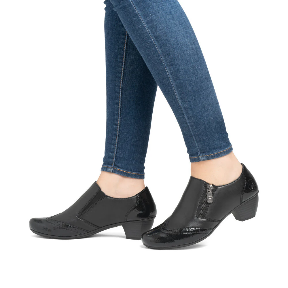 Rieker 41757 Women's Dress Block Heel in Black - Image 8