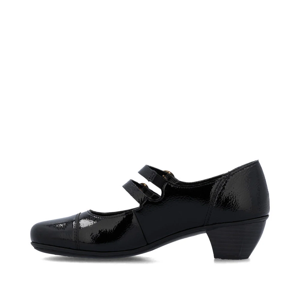 Rieker 41758 Women's Dress Block Heel in Patent Black - Image 2
