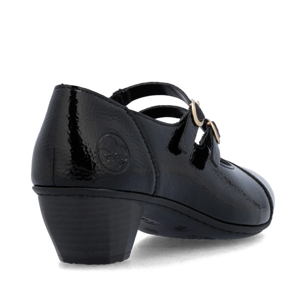 Rieker 41758 Women's Dress Block Heel in Patent Black - Image 3