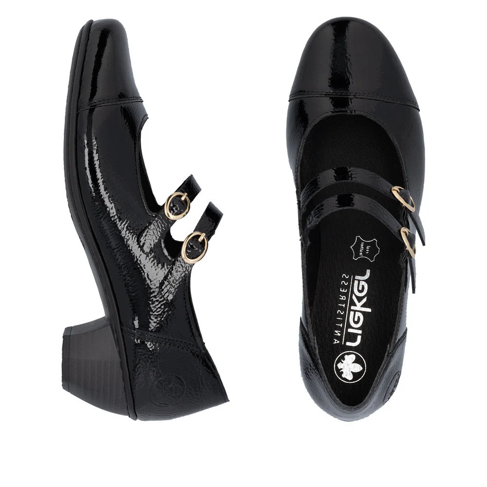 Rieker 41758 Women's Dress Block Heel in Patent Black - Image 6