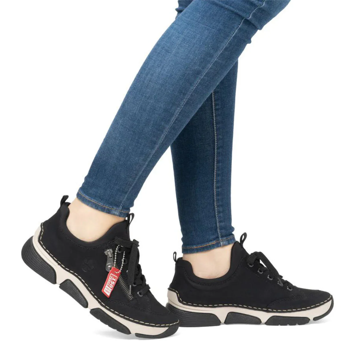 Rieker 45973 Women's Slip On Shoes in Black - Image 8