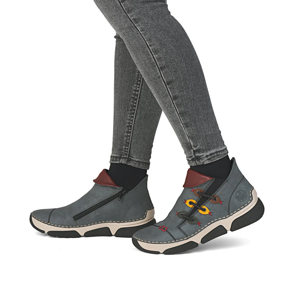 Rieker 45983 Women's Ankle Shoes in Grey - Image 8