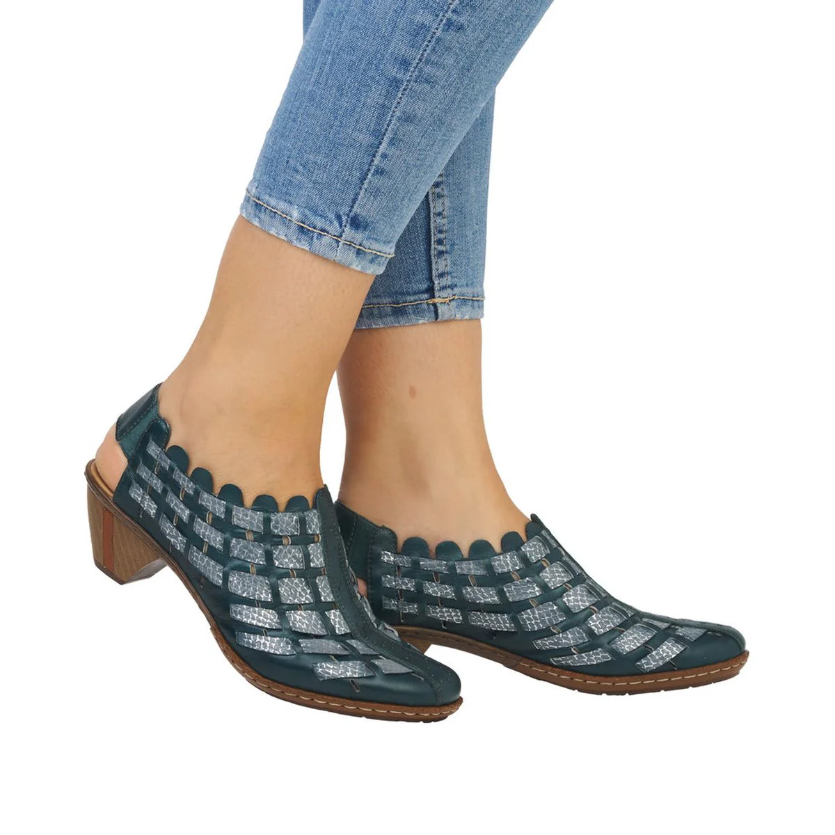 Rieker 46778-10 Women's Sandal in Petrol Blue - Image 5