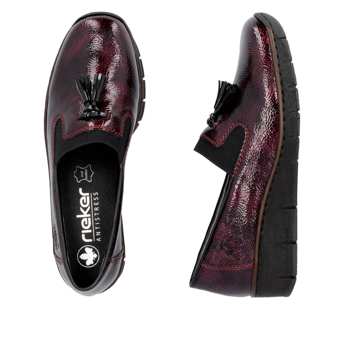 Rieker 53751 Women's Penny Loafer in Red - Image 5