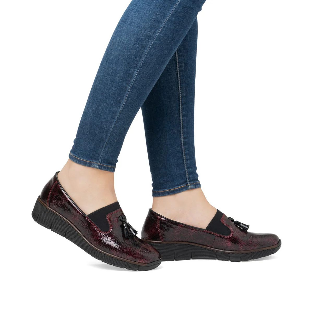 Rieker 53751 Women's Penny Loafer in Red - Image 6