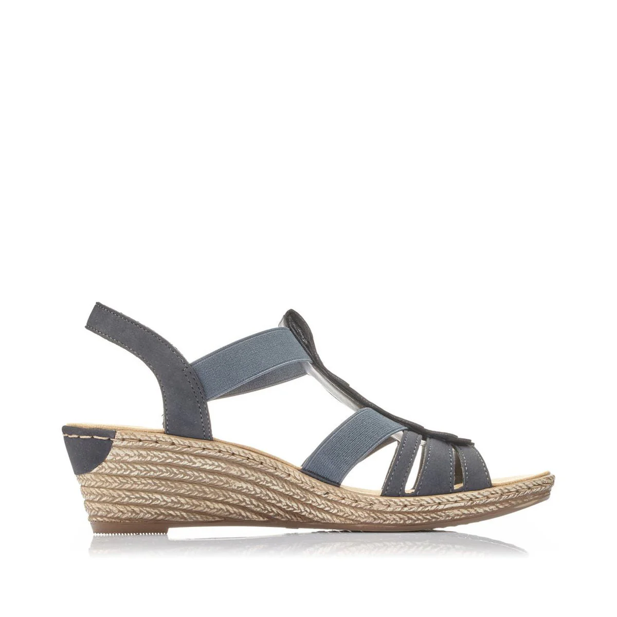 Rieker 62436 Wedge Sandals in Blue - Image 2