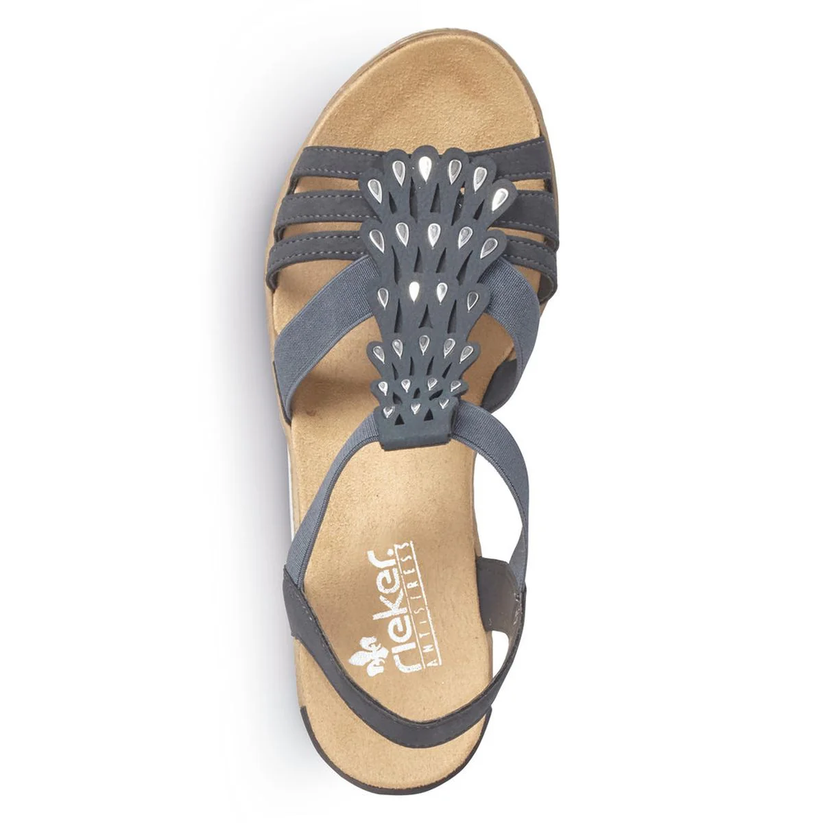 Rieker 62436 Wedge Sandals in Blue - Image 4