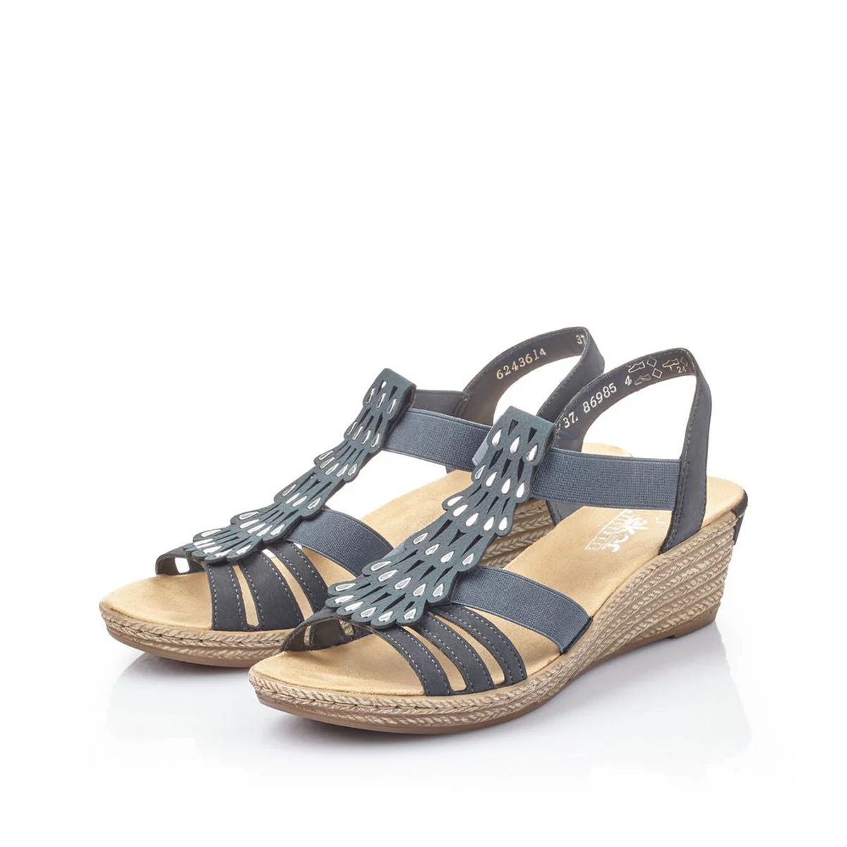 Rieker 62436 Wedge Sandals in Blue - Image 5