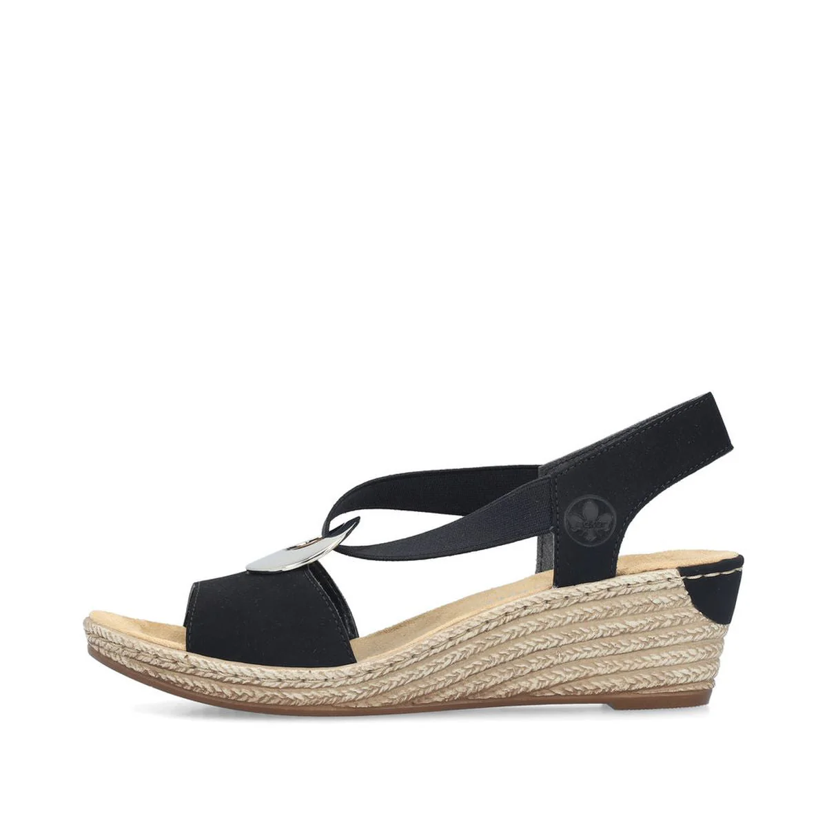 Rieker 624H6-00 Black Wedge Sandals - Image 4
