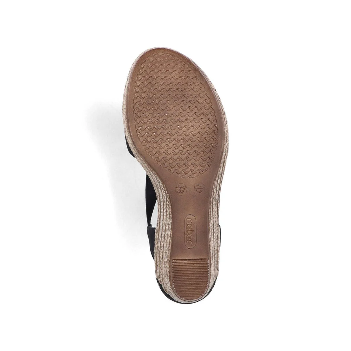Rieker 624H6-00 Black Wedge Sandals - Image 5