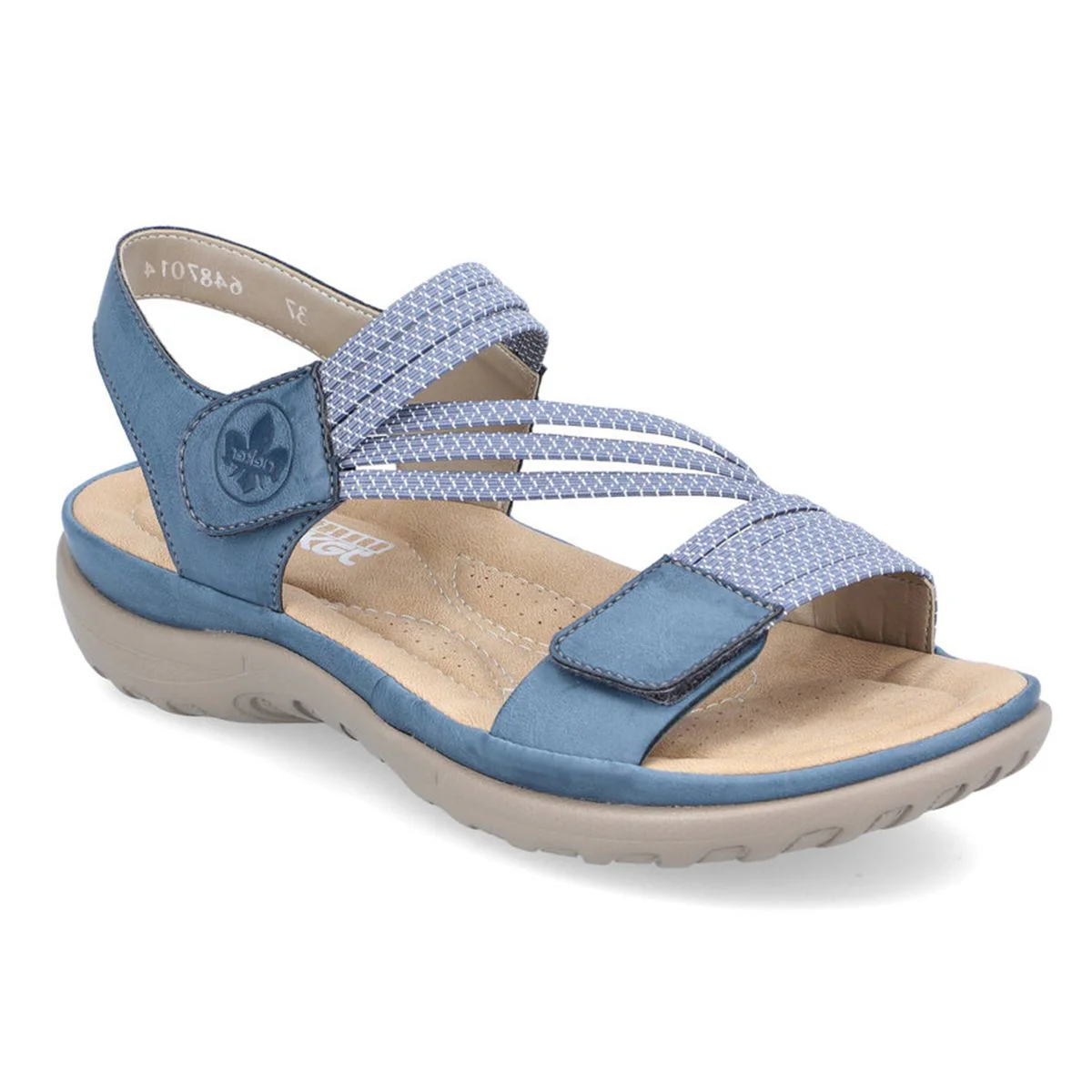 Rieker 64870 Velcro Strap Sandals in Blue