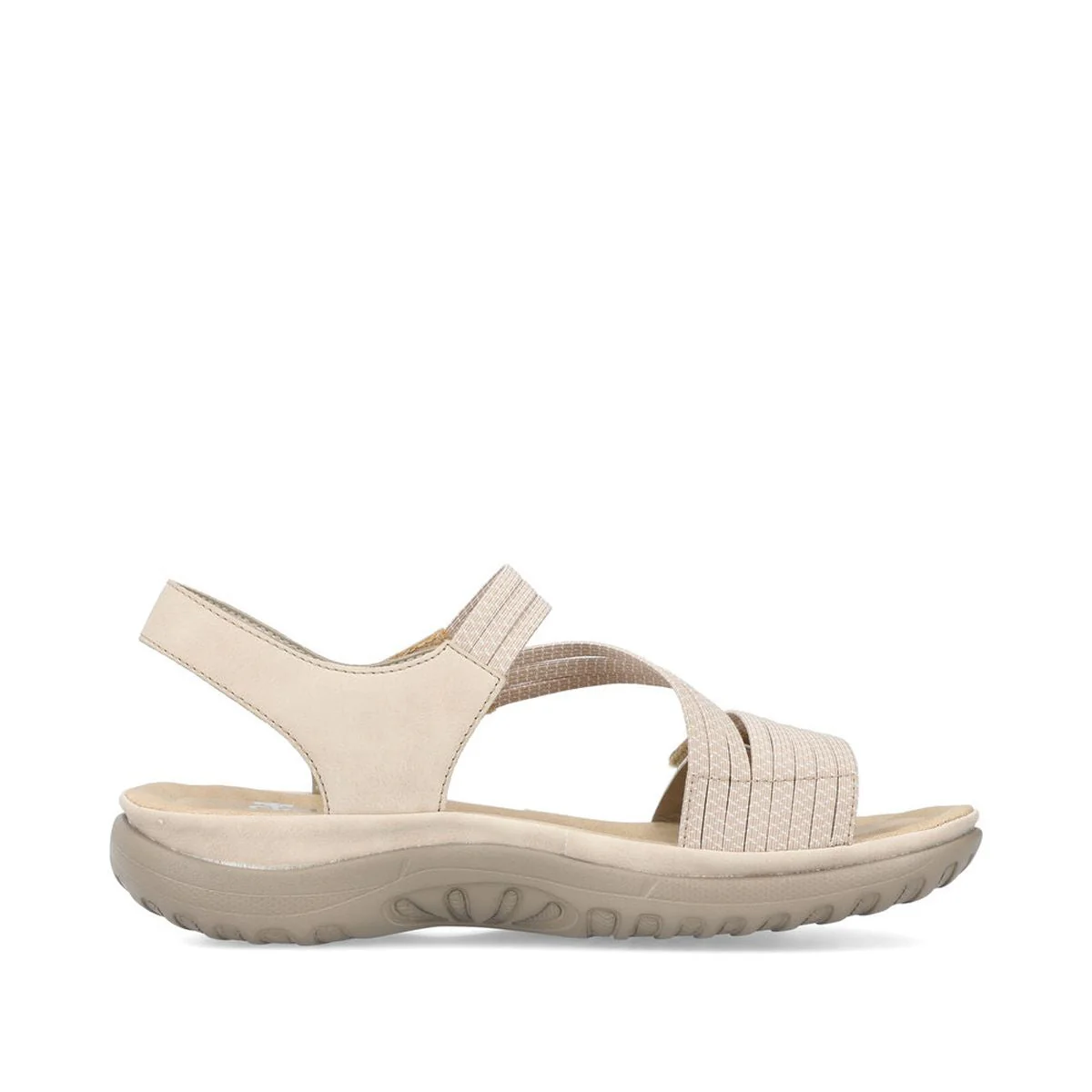 Rieker 64870 Velcro Strap Sandals in Beige - Image 2