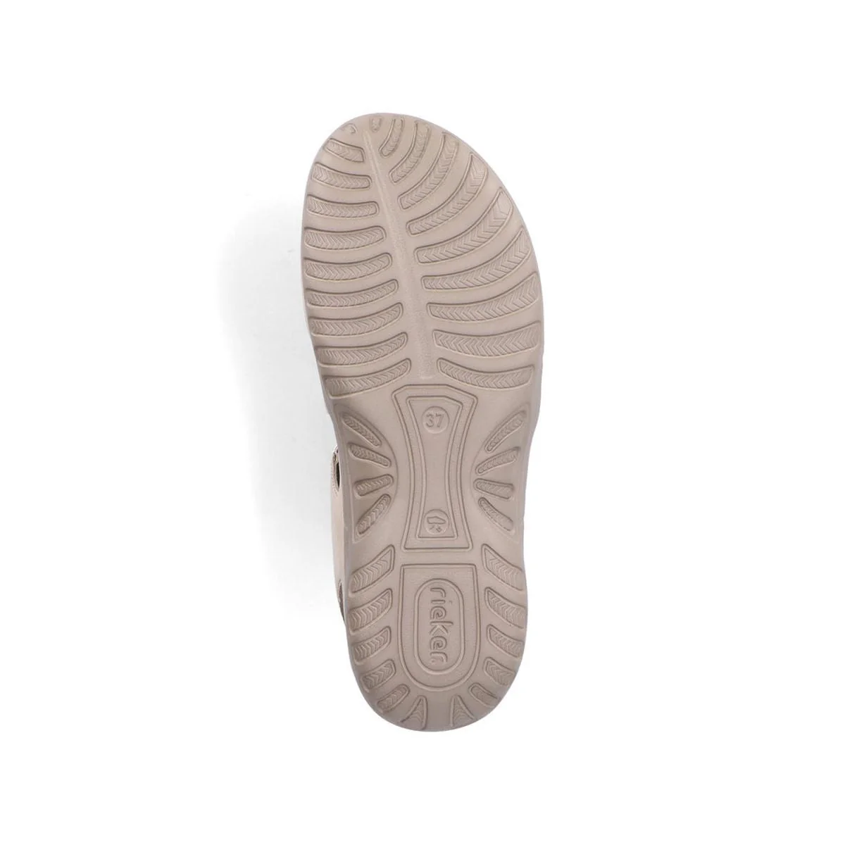 Rieker 64870 Velcro Strap Sandals in Beige - Image 4