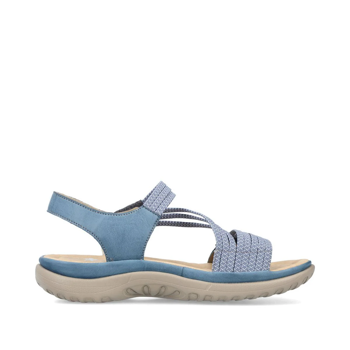 Rieker 64870 Velcro Strap Sandals in Blue - Image 2
