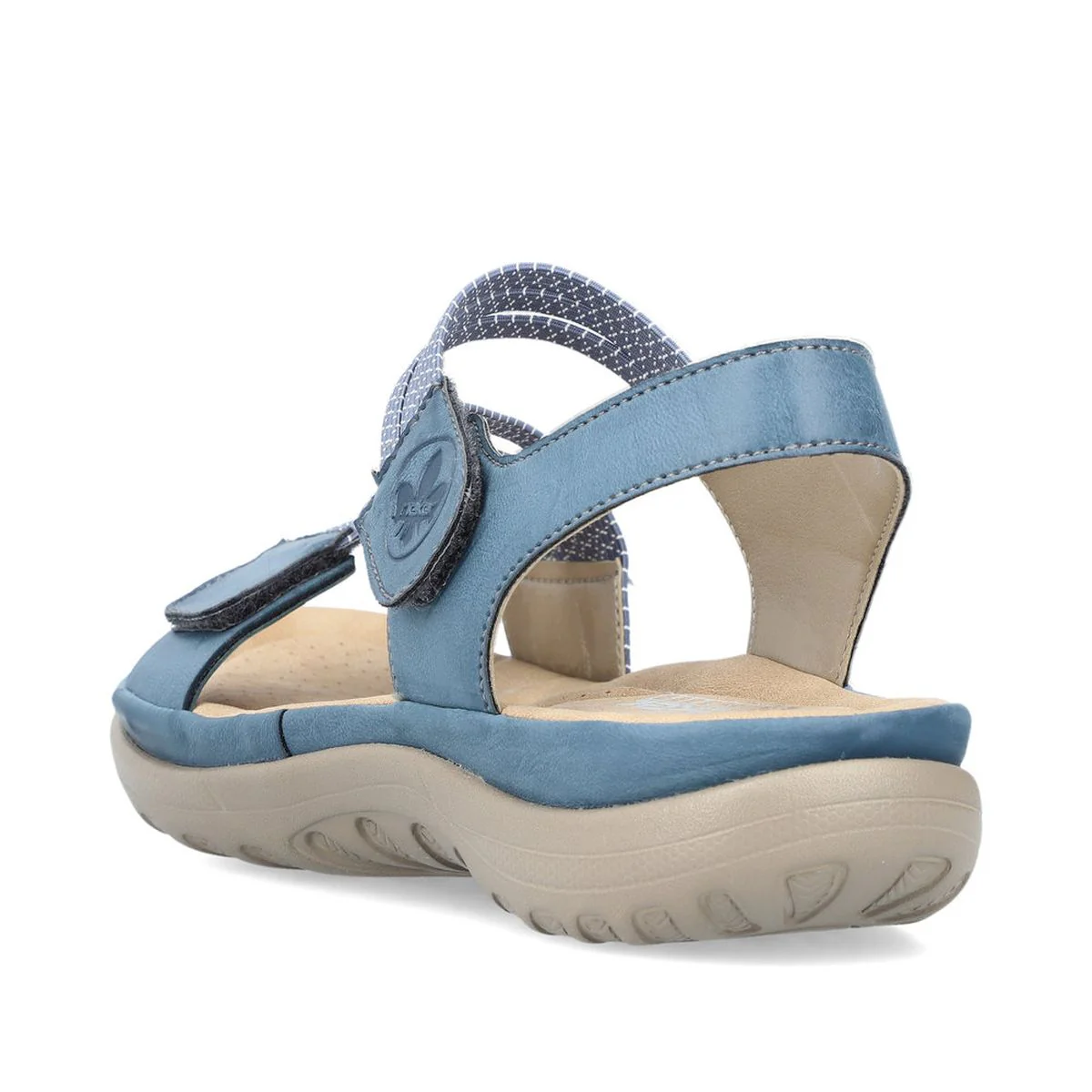 Rieker 64870 Velcro Strap Sandals in Blue - Image 3