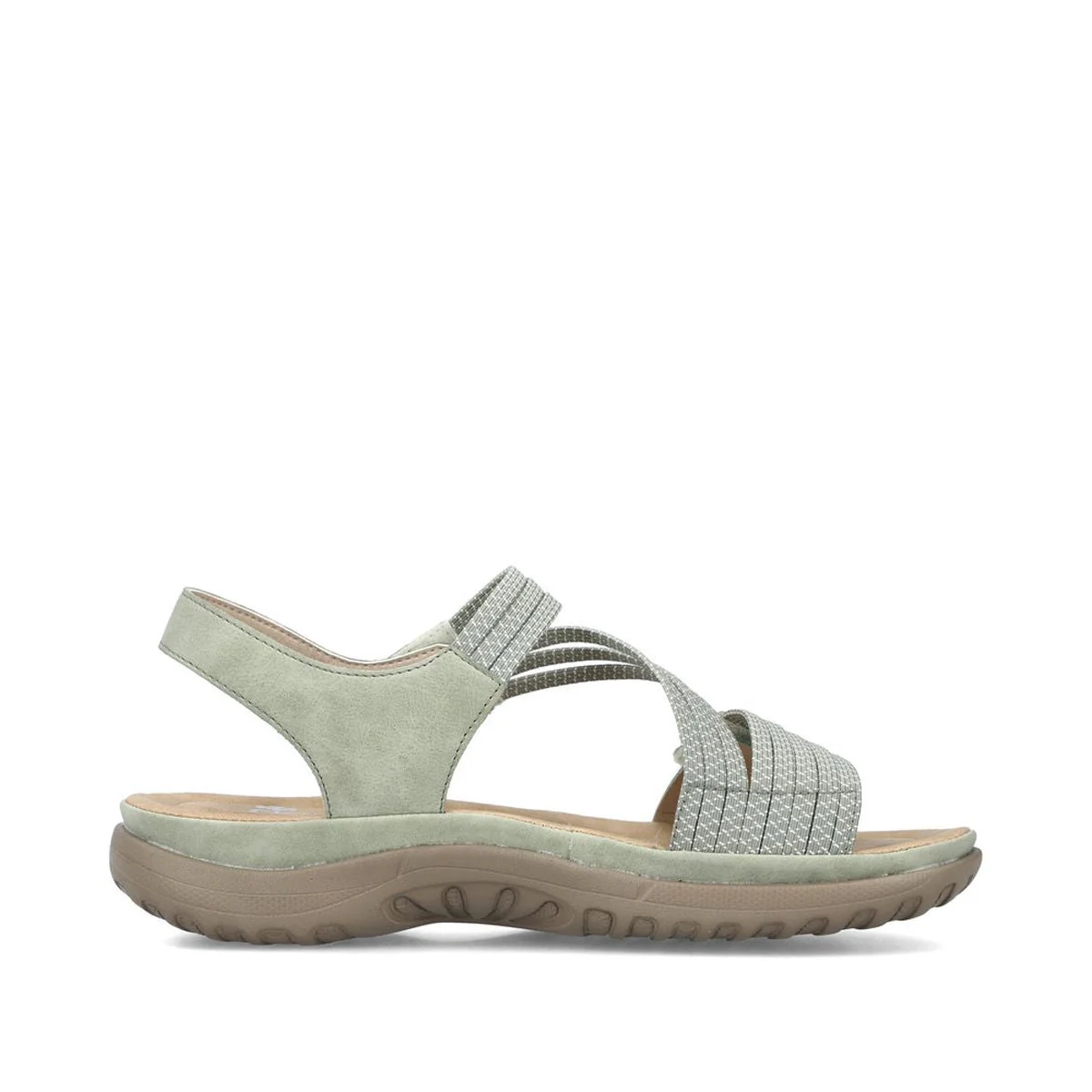 Rieker 64870 Velcro Strap Sandals in Green - Image 2