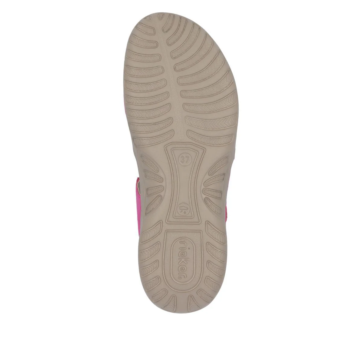 Rieker 64870 Velcro Strap Sandals in Pink - Image 4