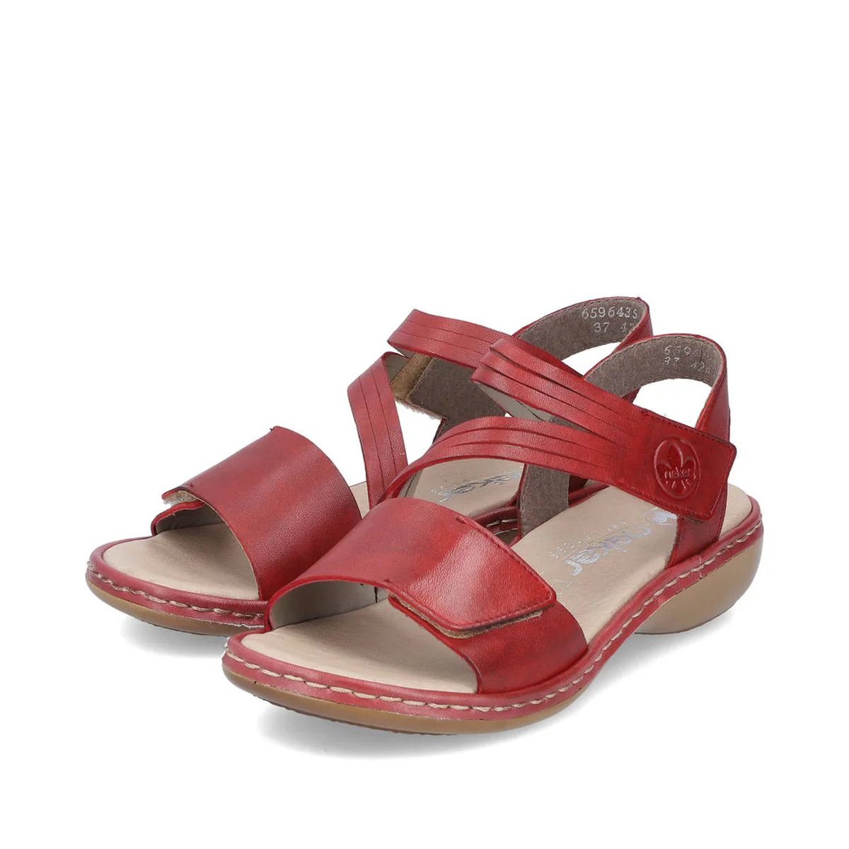 Rieker 65964 Strap Sandal in Red - Image 5