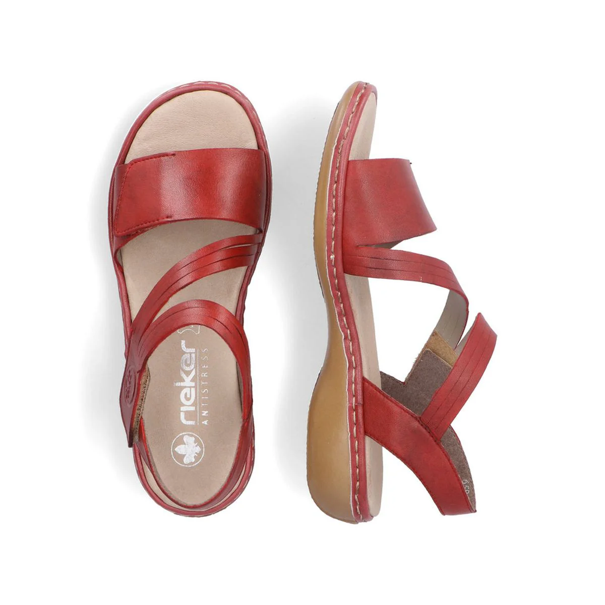 Rieker 65964 Strap Sandal in Red - Image 6