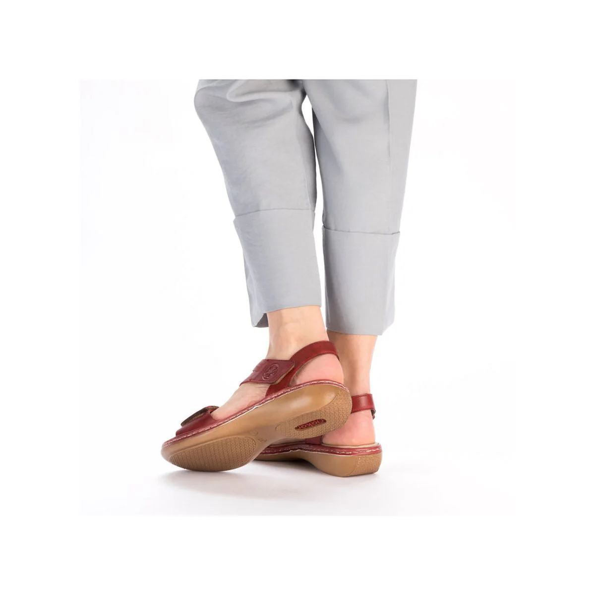 Rieker 65964 Strap Sandal in Red - Image 7