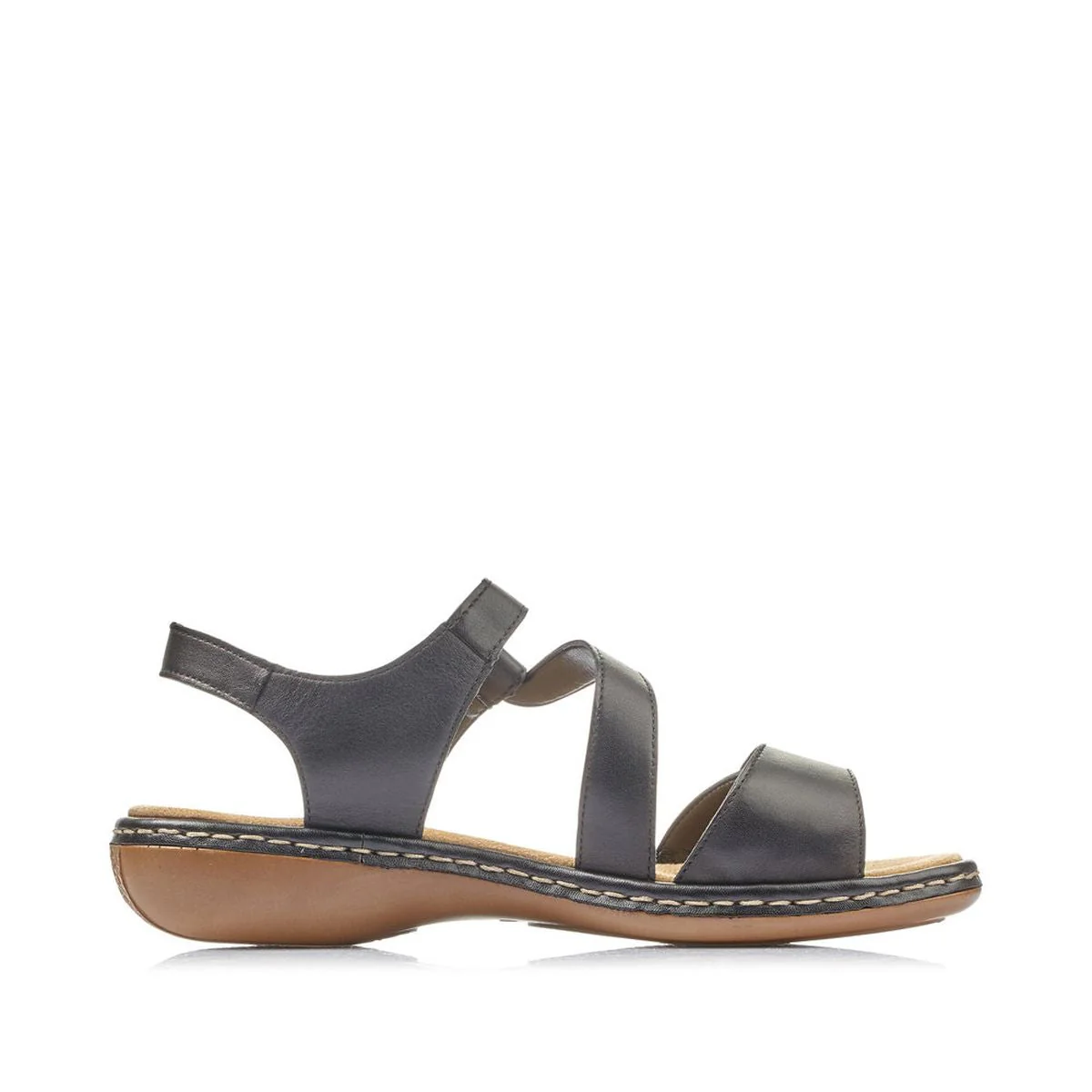 Rieker 659C7 Velcro Strap Black Sandals - Image 2