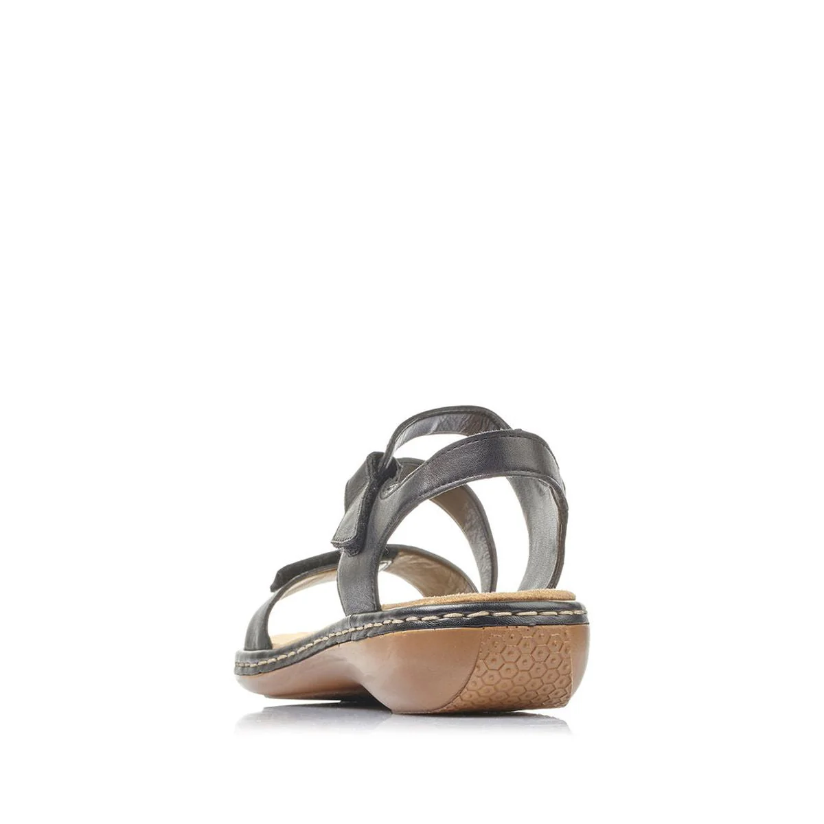 Rieker 659C7 Velcro Strap Black Sandals - Image 3