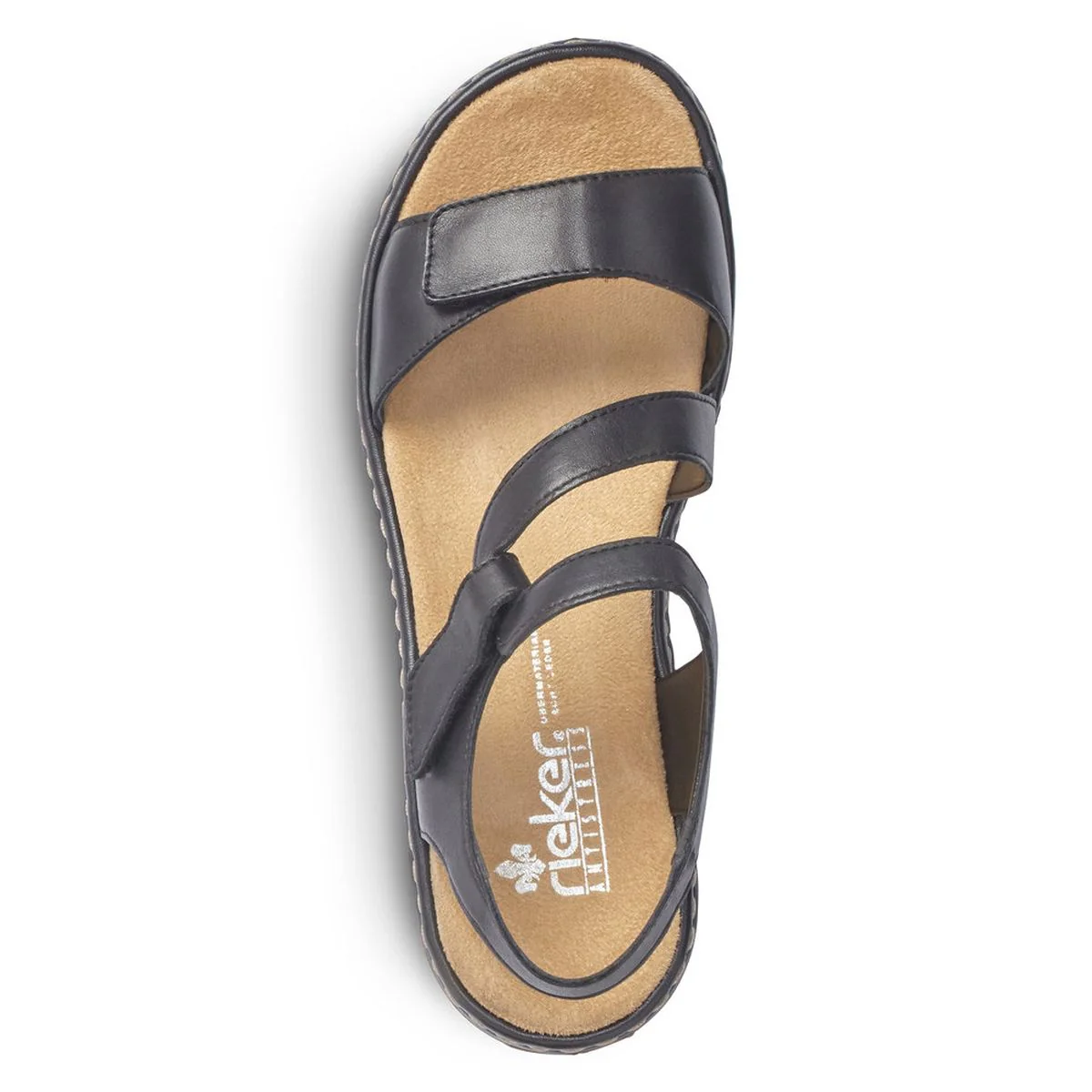 Rieker 659C7 Velcro Strap Black Sandals - Image 4