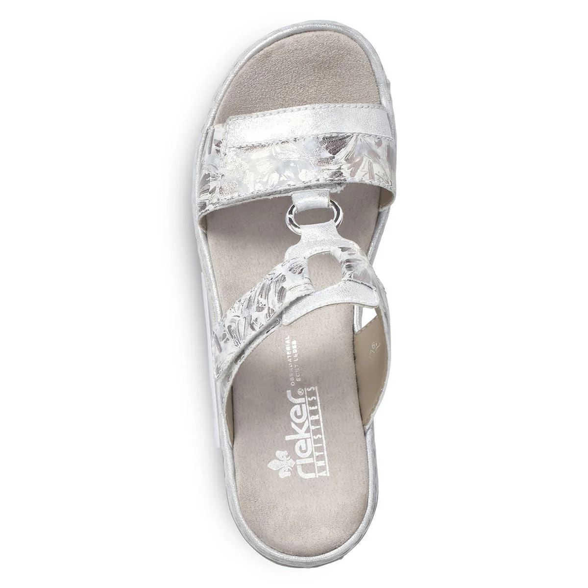 Rieker 659X6 Slide Sandals in Ice Metallic - Image 5