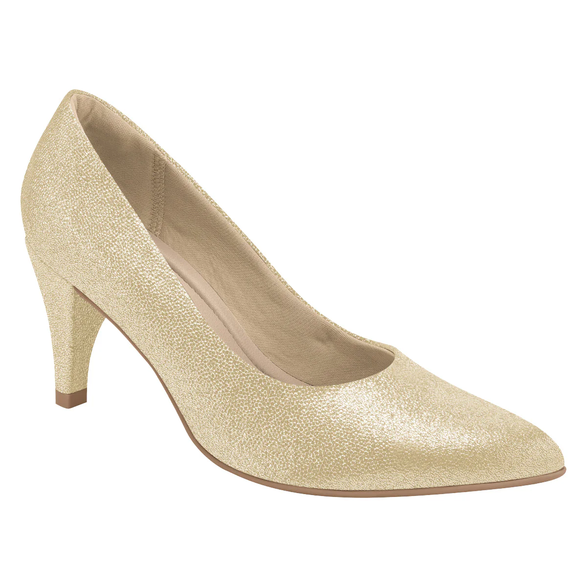 745035 Dress Scarpine Heel in Gold Glitter