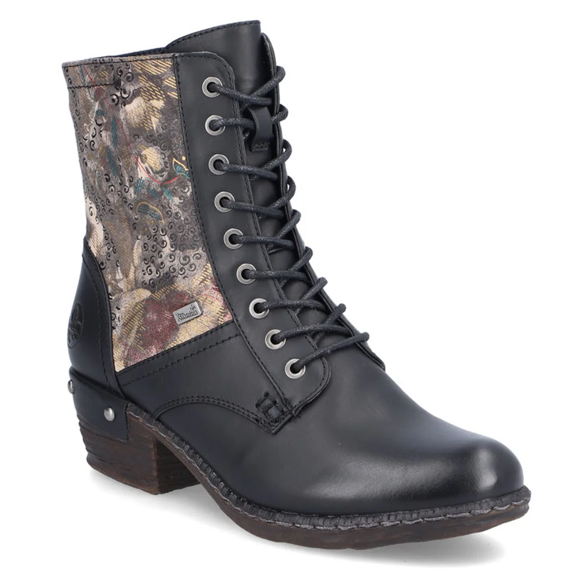 Rieker 93614 Patterned Lace Up Boots