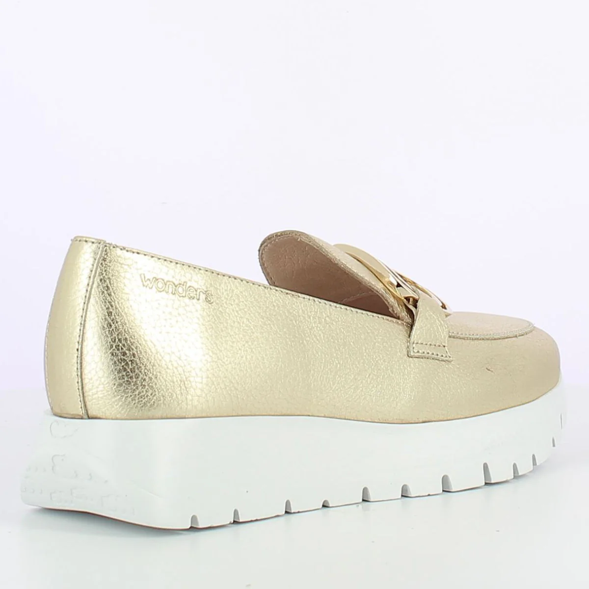 Wonders A-2462 Women's Platform Loafer in Gold - Image 6
