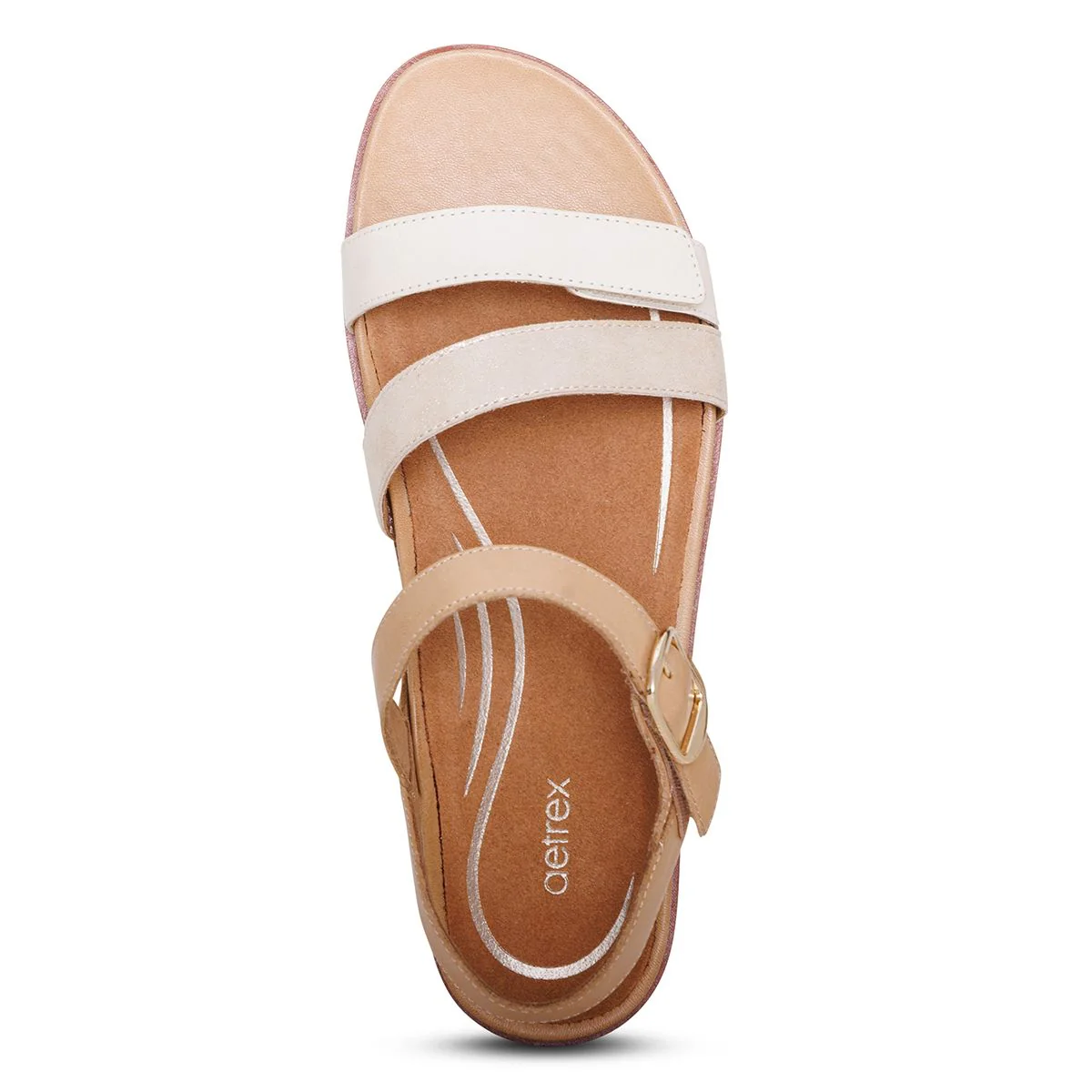 Aetrex Cass Women's Arch Support Sandal in Champagne - Image 4