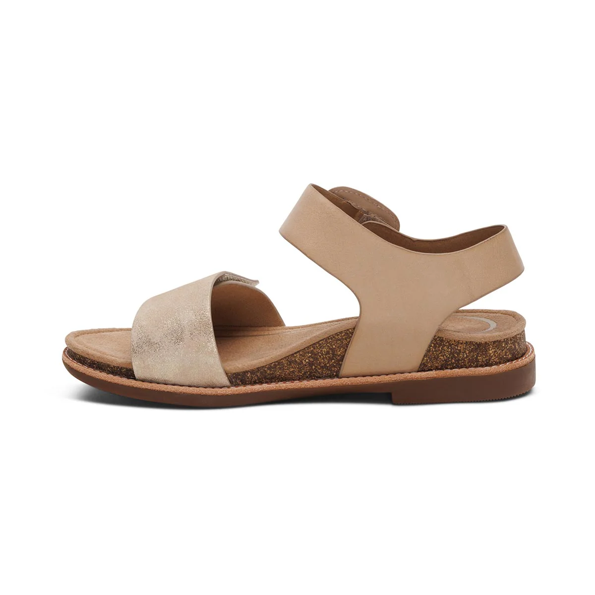 Aetrex Claire Women's Adjustable Strap Sandal in Champagne - Image 4