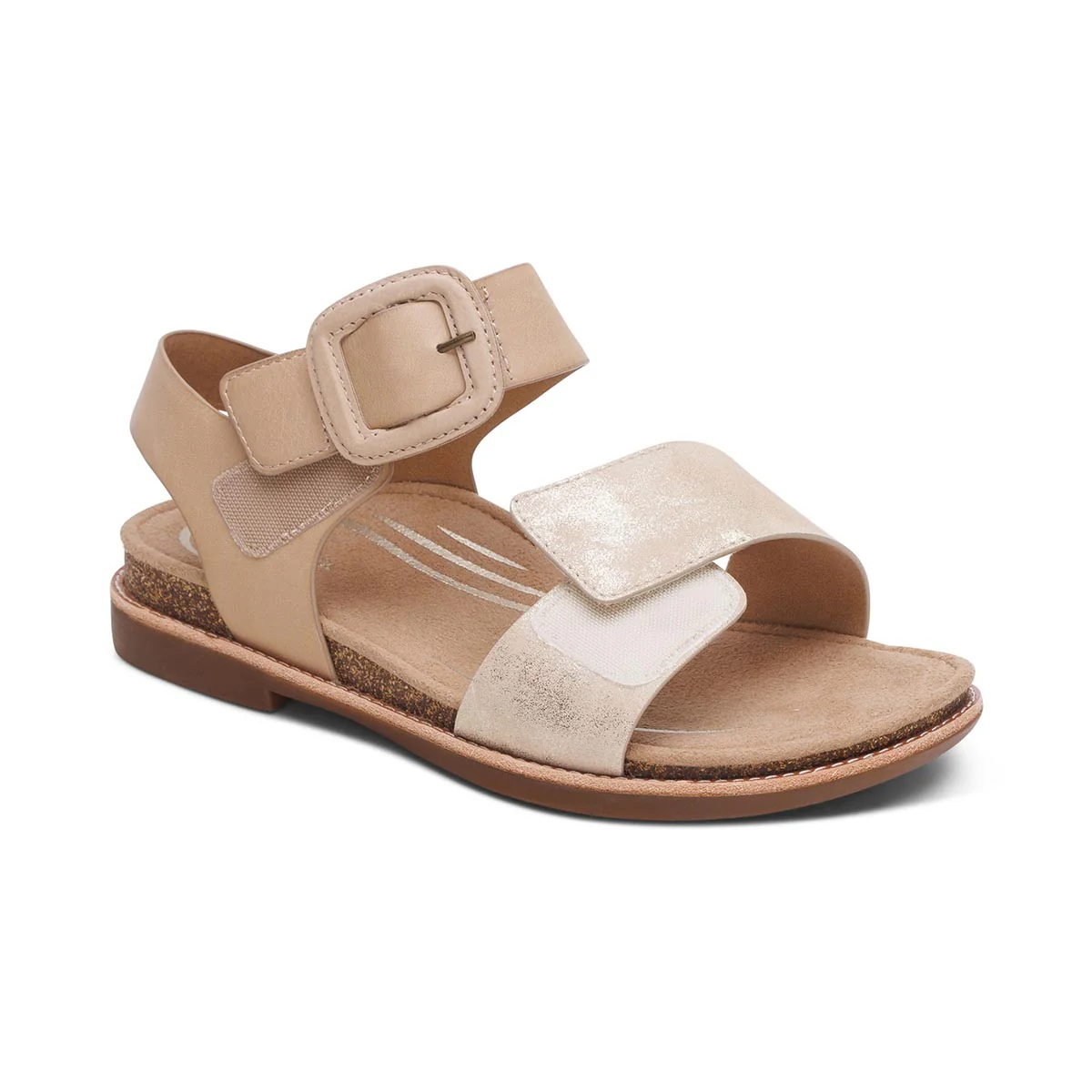 Aetrex Claire Women's Adjustable Strap Sandal in Champagne - Image 6