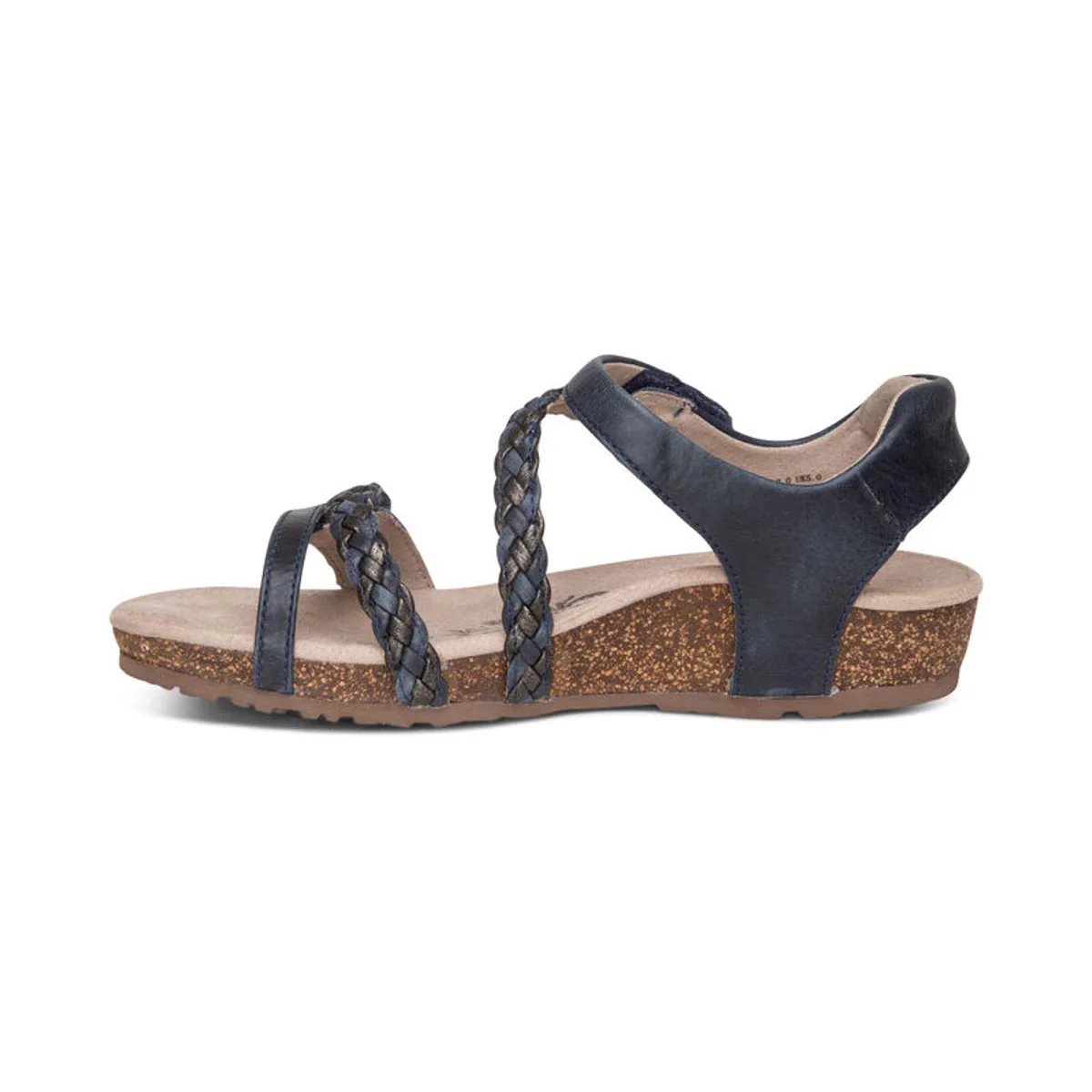 Aetrex Jillian Braided Quarter Strap Sandal – Women's (Navy) - Image 5