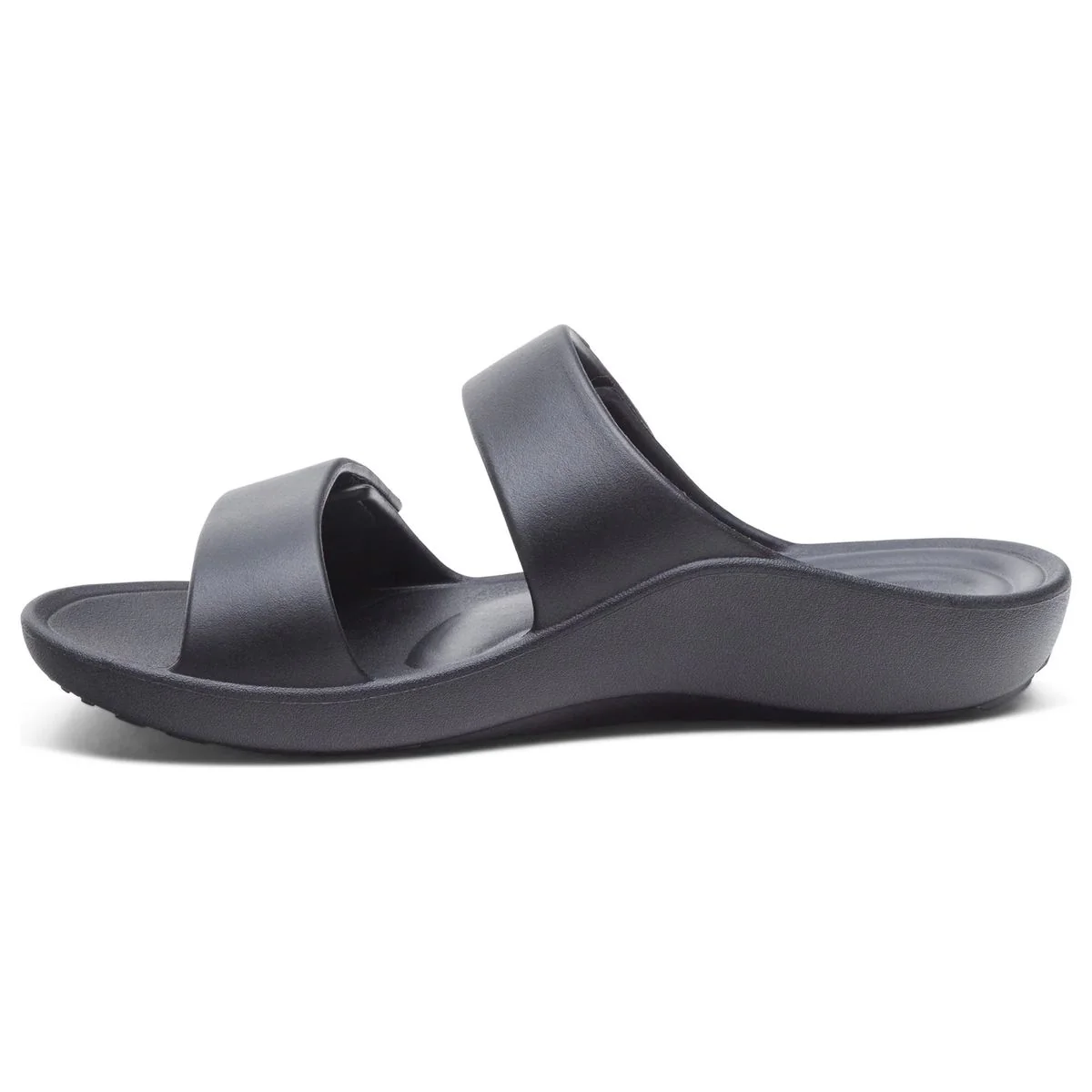 Aetrex Kaia Women's Two Band Slide in Black Gloss - Image 2