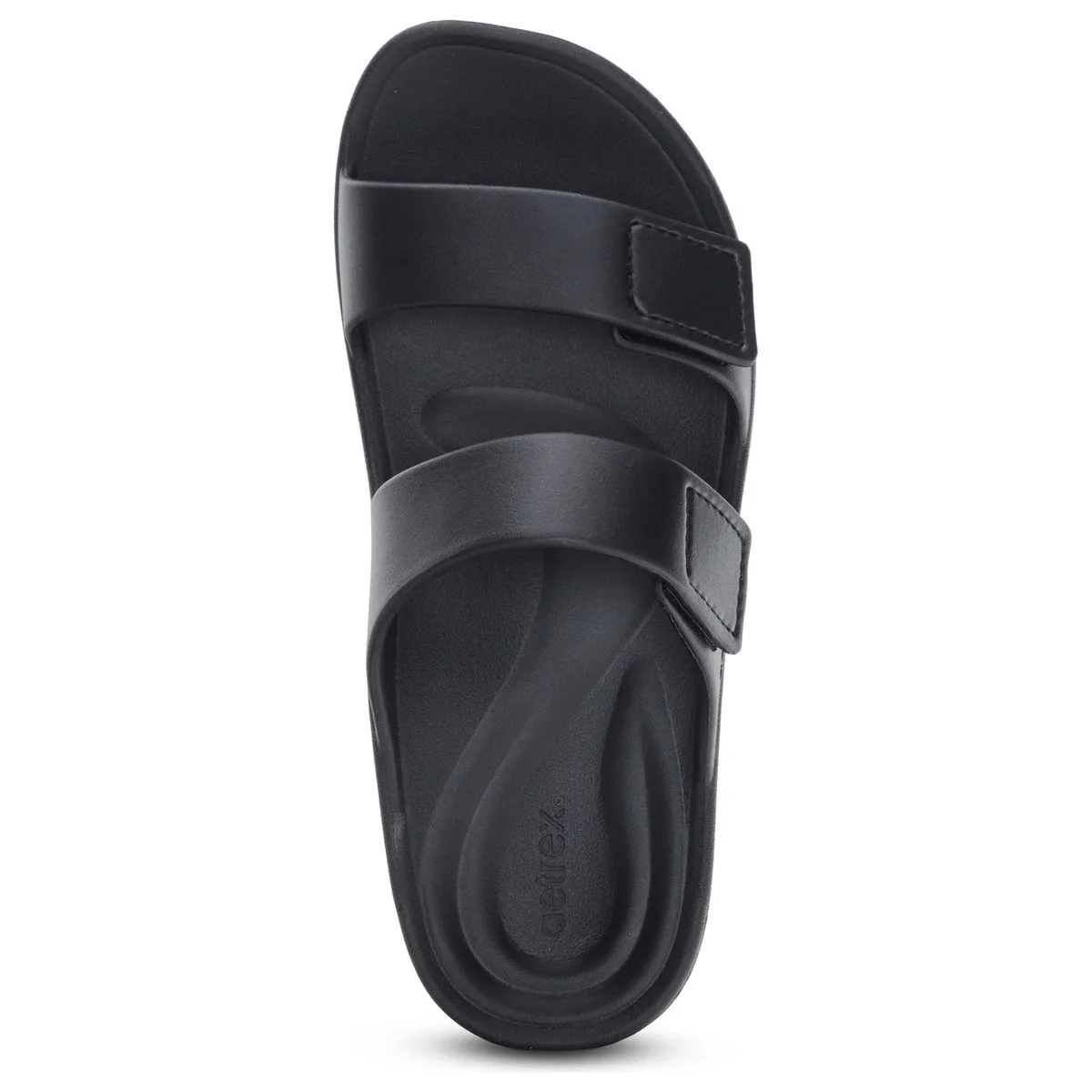 Aetrex Kaia Women's Two Band Slide in Black Gloss - Image 5