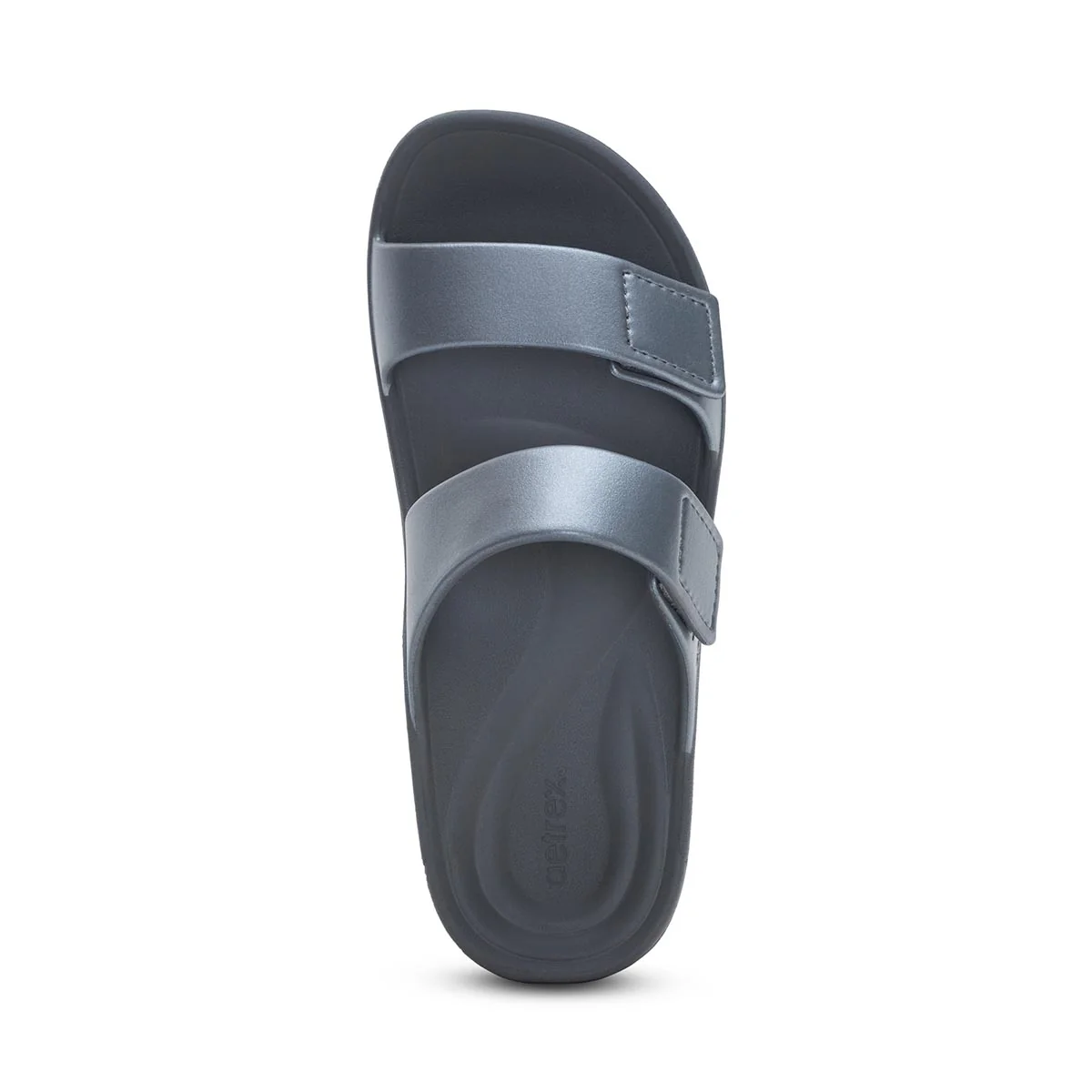 Aetrex Kaia Women's Two Band Slide in Black Pewter - Image 3