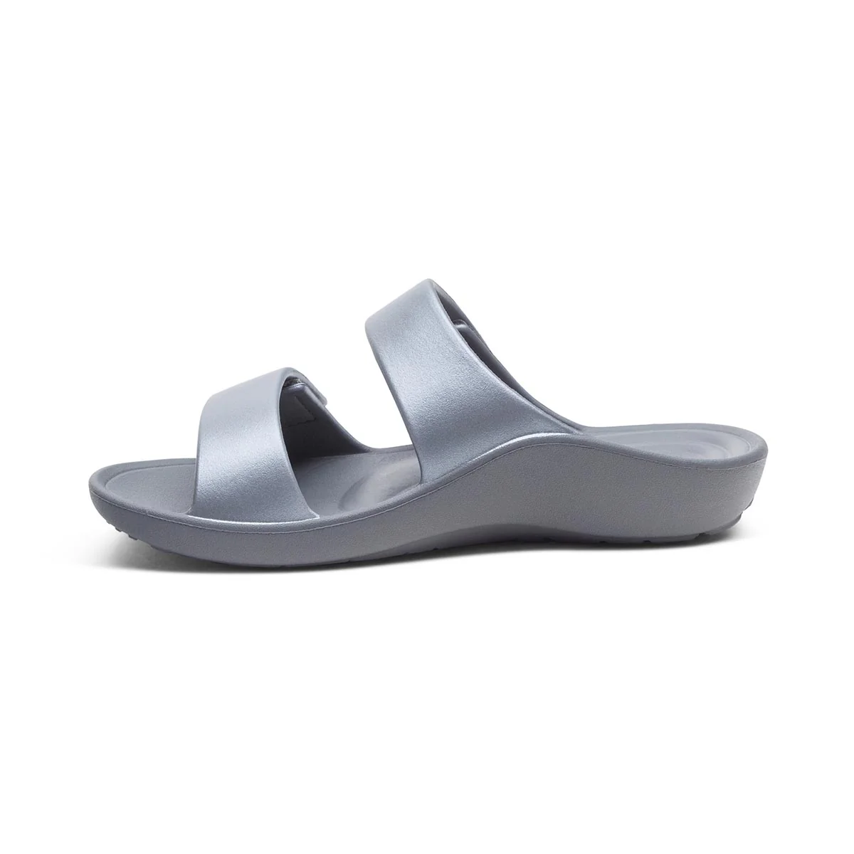 Aetrex Kaia Women's Two Band Slide in Black Pewter - Image 6